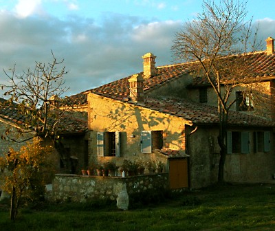 The terrace of Palio in the farmhouse Certino near Siena