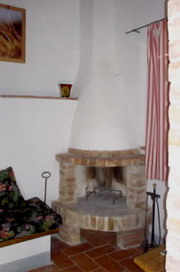 The fireplace of Palio in the farmhouse Certino near Siena