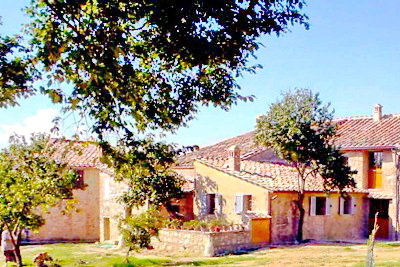 Il podere Certino e la terrazza dell'appartamento Palio - Agriturismo a Grotti in Toscana, 12 km da Siena